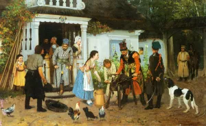 Vor dem Kampfe by Anton Kozakiewicz Oil Painting