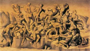 The Battle of Cascina by Antonio Da Sangallo The Elder Oil Painting