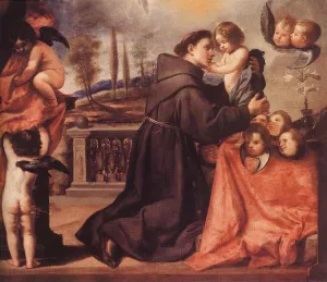 St Anthony of Padua with Christ Child by Antonio De Pereda Oil Painting