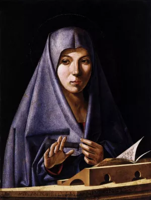 Virgin Annunciate by Antonio De Saliba Oil Painting