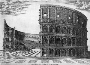 The Colosseum in Rome by Antonio Lafreri Oil Painting