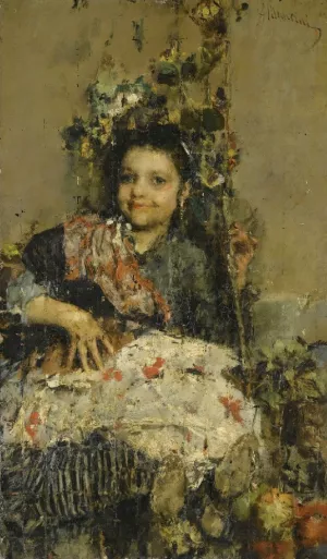 A Boy by Antonio Mancini Oil Painting