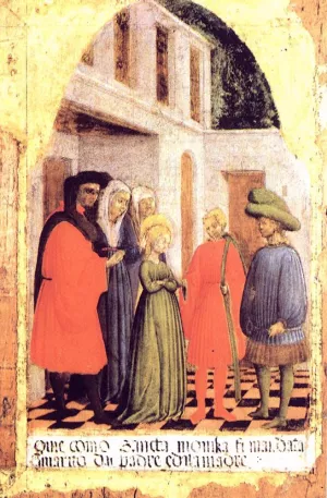 Marriage of St. Monica by Antonio Vivarini Oil Painting