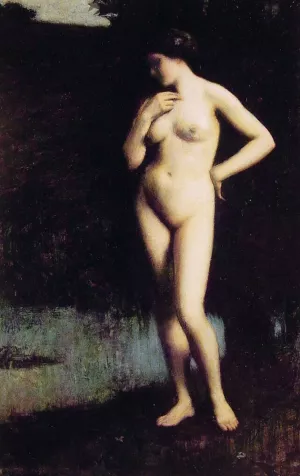 Standing Nude before the Lake by Antony Troncet Oil Painting