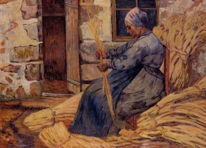 Basket Maker, Damiette by Armand Guillaumin Oil Painting