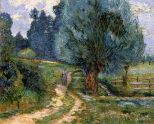 Stroller on the Banks of the Orge by Armand Guillaumin Oil Painting