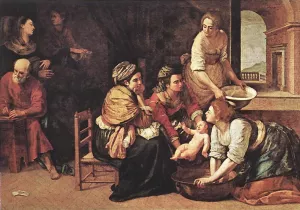 Birth of St John the Baptist by Artemisia Gentileschi Oil Painting