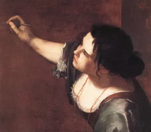 Self-Portrait as the Allegory of Painting Detail by Artemisia Gentileschi Oil Painting