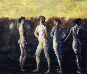 Four Figures by Arthur B. Davies Oil Painting