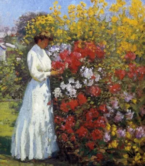 Working in the Garden by Arthur Merton Hazard Oil Painting
