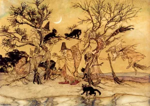 The Witches' Sabbath by Arthur Rackham Oil Painting