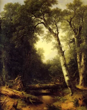 A Creek in the Woods by Asher B. Durand Oil Painting