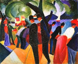A Stroll on the Bridge by August Macke Oil Painting