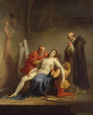 Death of Masaccio by Auguste Couder Oil Painting