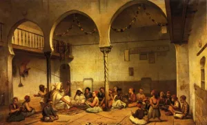 A Moorish School by Auguste De Pinelli Oil Painting