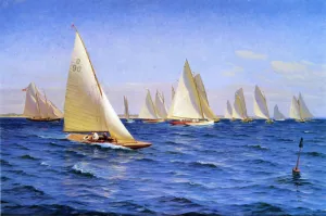 The Race by Axel Johansen Oil Painting