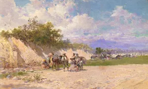 The Gypsy Camp by Baldomero Galofre y Gimemez Oil Painting