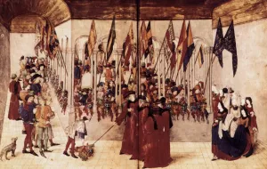 Presentation of Flags and Helms by Barthelemy D'Eyck Oil Painting