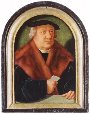 Portrait of Scholar Petrus von Clapis by Barthel Bruyn Oil Painting