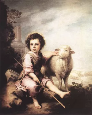 Christ the Good Shepherd by Bartolome Esteban Murillo Oil Painting