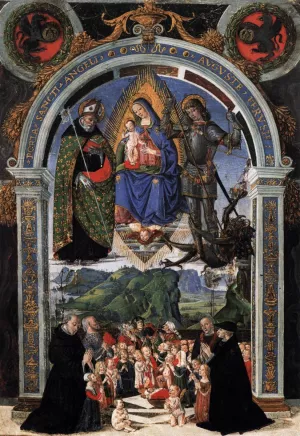Depiction of Porta Sancti Angeli Auguste Perusie by Bartolomeo Caporali Oil Painting