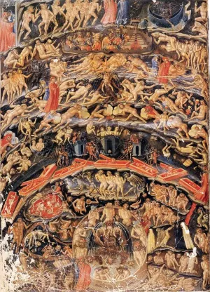 Inferno, from the Divine Comedy by Dante Folio 1 by Bartolomeo Di Fruosino Oil Painting