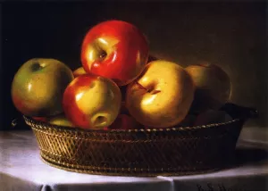 Still LIfe with Apples in a Basket by Barton Stow Hayes Oil Painting