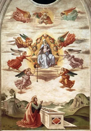 Assumption of the Virgin with the Gift of the Girdle by Bastiano Mainardi Oil Painting