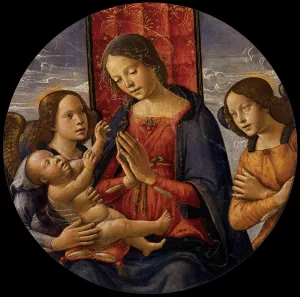 Virgin Adoring the Child with Two Angels by Bastiano Mainardi Oil Painting