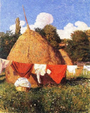 Drying Clothes by Bela Ivanyi-Grunwald Oil Painting