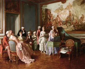 The Music Concert by Benjamin Eugene Fichel Oil Painting