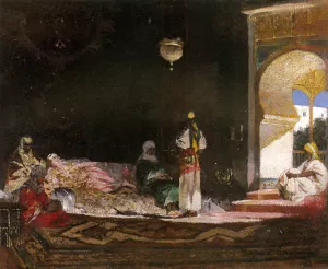 Scene de Harem by Benjamin Jean Joseph Constant Oil Painting