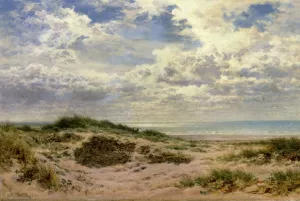 A Fine Morning on the Sussex Coast by Benjamin Williams Leader Oil Painting