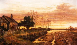 At Evening Time it Shall be Light by Benjamin Williams Leader Oil Painting