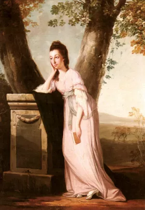 Portrait of a Lady, said to be Thesesa Parker 1744-1775; Wife of John Parker, Later Lord Borington by Benjamin Wilson Oil Painting