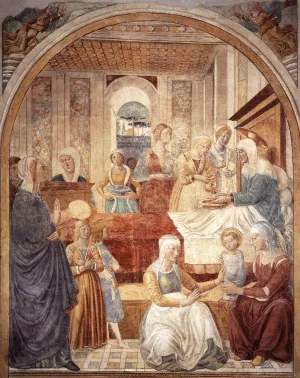 Birth of Mary by Benozzo Di Lese Di Sandro Gozzoli Oil Painting