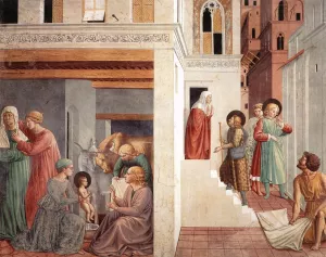 Scenes from the Life of St Francis Scene 1, North Wall by Benozzo Di Lese Di Sandro Gozzoli Oil Painting