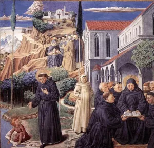 Scenes from the Life of St Francis Scene 12, South Wall by Benozzo Di Lese Di Sandro Gozzoli Oil Painting