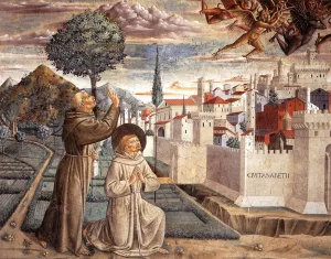Scenes from the Life of St Francis Scene 6, North Wall by Benozzo Di Lese Di Sandro Gozzoli Oil Painting
