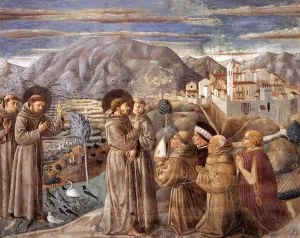 Scenes from the Life of St Francis Scene 7, South Wall by Benozzo Di Lese Di Sandro Gozzoli Oil Painting