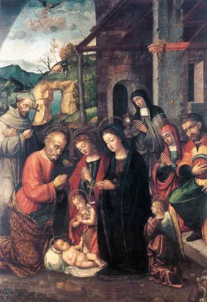 Nativity by Bernardino Fasolo Oil Painting