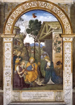 Adoration of the Christ Child by Bernardino Pinturicchio Oil Painting