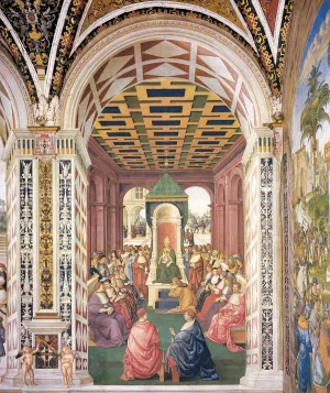 No. 4: Homage to Pope Eugenius IV in the Name of Emperor Frederick by Bernardino Pinturicchio Oil Painting