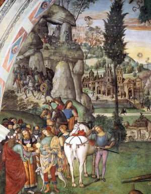 The Adoration of the Shepherds Detail by Bernardino Pinturicchio Oil Painting