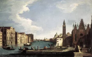 The Grand Canal with the Church of La Carita by Bernardo Canal Oil Painting