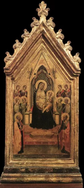 Madonna and Child Enthroned with Angels and Saints by Bernardo Daddi Oil Painting