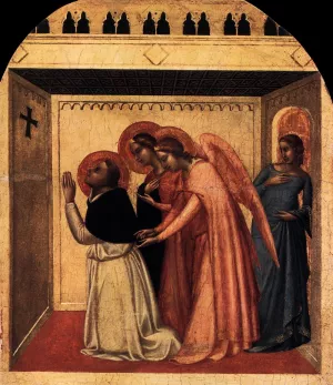 The Temptation of St Thomas Aquinas by Bernardo Daddi Oil Painting