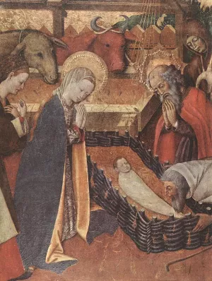 The Nativity Detail by Bernat Martorell Oil Painting