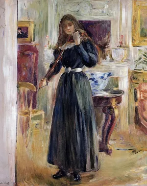 Julie Playing a Violin by Berthe Morisot Oil Painting