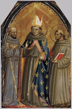 Sts Francis of Assisi, Louis of Toulouse and Anthony of Padua by Bicci Di Neri Oil Painting